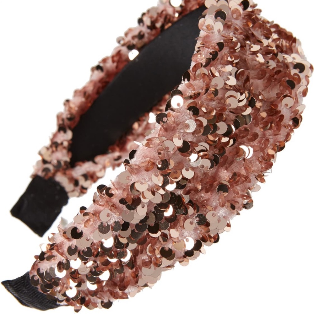 Nords Pink Coquette Embellished Sequined Headband Hair Jewelry NWOT ⭐️⭐️⭐️⭐️⭐️